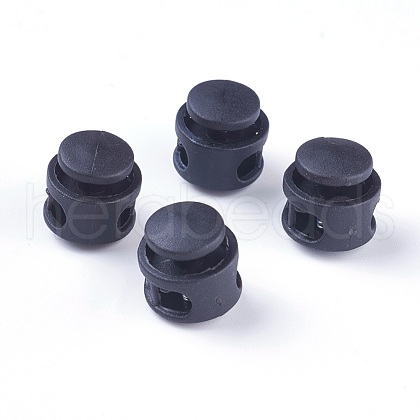 Plastic Spring Cord Locks X-FIND-WH0039-01I-1