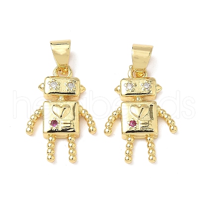 Brass Micro Pave Cubic Zirconia Pendants KK-Q068-61G-1