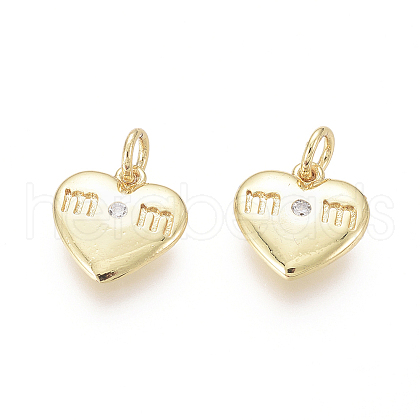 Golden Plated Brass Charms ZIRC-L087-041G-1