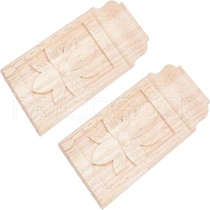 Natural Solid Wood Carved Onlay Applique Craft WOOD-FH0001-10-1