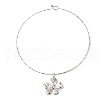 Brass Charm Necklace BJEW-Q350-07A-P-1
