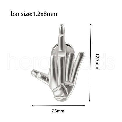 304 Stainless Steel Threadless Labret Stud WG1F35F-07-1
