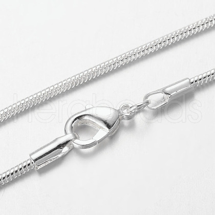 Brass Round Snake Chain Necklace Making X-KK-F368-30-1