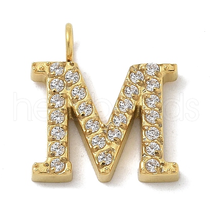 Ion Plating(IP) 304 Stainless Steel Micro Pave Cubic Zirconia Pendants STAS-Z107-03G-12-1