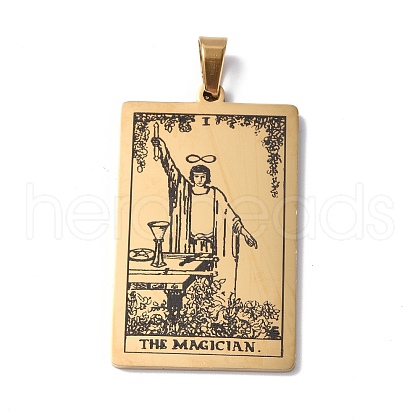 201 Stainless Steel Pendant STAS-B033-01G-01-1