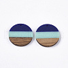 Tri-color Resin & Walnut Wood Pendants RESI-S358-78K-2