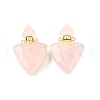 Natural Rose Quartz Perfume Bottle Pendants G-L623-10G-01-1