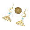 Synthetic Green Turquoise Dangle Earrings EJEW-TA00379-3