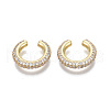 Brass Micro Pave Clear Cubic Zirconia Cuff Earrings EJEW-R114-026G-NF-1