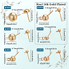 SUNNYCLUE 60Pcs 6 Styles Brass Stud Earring Post KK-SC0005-13-2