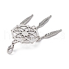 Woven Net/Web with Feather Tibetan Style Alloy Pendant Decoraiton HJEW-JM01387-02-4