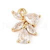 Brass Micro Pave Clear Cubic Zirconia Charms KK-R219-31G-1