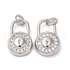 Brass Micro Pave Cubic Zirconia Pendants KK-C028-05P-1