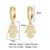 Brass Micro Pave Clear Cubic Zirconia Hoop Earrings EJEW-OY001-09G-2