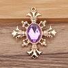 Alloy Rhinestone Rhombic Pendants PW-WGAB9EB-04-1
