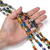 Square Handmade Millefiori Glass Beads Strands LK-R004-14-4