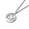 Non-Tarnish 304 Stainless Steel Double Layer Pendant Necklaces NJEW-D047-04P-2