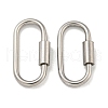 Non-Tarnish 304 Stainless Steel Screw Carabiner Lock Charms STAS-C092-01A-P-1
