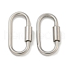 304 Stainless Steel Screw Carabiner Lock Charms STAS-C092-01A-P-1