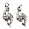 Rack Plating Brass Micro Pave Cubic Zirconia Pendants KK-F856-06P-2