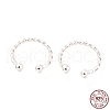 Rhodium Plated 925 Sterling Silver Cuff Earrings EJEW-H124-10P-4