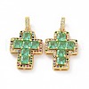 Brass Micro Pave Clear Cubic Zirconia Pendants ZIRC-F135-24G-03A-2