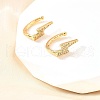 Brass Micro Pave Clear Cubic Zirconia Cuff Earrings EJEW-F370-22G-1