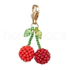 Cherry Glass Seed Beads Pendant Decorations HJEW-MZ00126-2