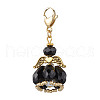 Angel Glass Beaded & Alloy Pendant Decorations HJEW-MZ00190-04-2