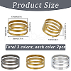 SUNNYCLUE 6Pcs 3 Styles Brass Rings FIND-SC0010-81-2