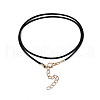 Waxed Cord Necklace Making with Iron Findings NJEW-R229-1.5mm-G-3