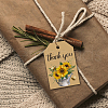 120Pcs 4 Styles Sunflower Paper Thank You Gift Tags CDIS-WH0038-02-5
