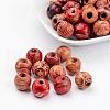 Round Printed Wood Beads WOOD-R243-13mm-M2-2
