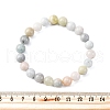 Natural Morganite Round Beaded Stretch Bracelets for Men Women BJEW-G743-01H-5