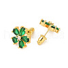 Rack Plating Brass Micro Pave Cubic Zirconia Stud Earrings EJEW-I304-07G-10-2