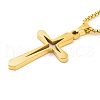 Cross 201 Stainless Steel Pendant Necklaces NJEW-F320-02G-1