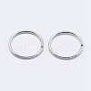 Rhodium Plated 925 Sterling Silver Open Jump Rings STER-F036-02P-0.6x6mm-2