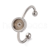 Non-Tarnish 304 Stainless Steel Open Cuff Ring Components STAS-S134-01P-02-1