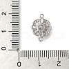 Brass Pave Clear Cubic Zirconia Connector Charms KK-G503-32P-3