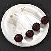 Brass Acrylic Stud Dangle Earrings for Women EJEW-G430-04G-3