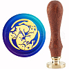 Brass Wax Seal Stamp with Handle AJEW-WH0184-1075-1