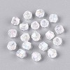 Transparent Spray Painted Glass Beads EGLA-N018-4mm-12-1