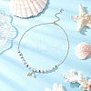 3Pcs 3 Styles Natural Quartz & Shell Pearl Round Beaded Necklaces NJEW-JN05302-4