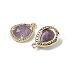 Natural Amethyst Faceted Teardrop Pendants G-U028-02G-03-2