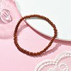 Natural Red Jasper Flat Round Beaded Stretch Bracelets for Women BJEW-JB09717-01-2