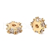 Brass Micro Pave Cubic Zirconia Beads KK-A259-03G-2