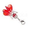 Angel Glass Pendant Decorations HJEW-MZ00260-01-4