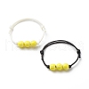 2Pcs 2 Colors Acrylic Tennis Beaded Bracelet BJEW-JB08558-01-1