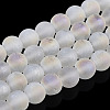Transparent Frosted Glass Bead Strands GLAA-T032-T8mm-MB13-1