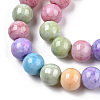 Opaque Crackle Glass Round Beads Strands GLAA-T031-01D-2